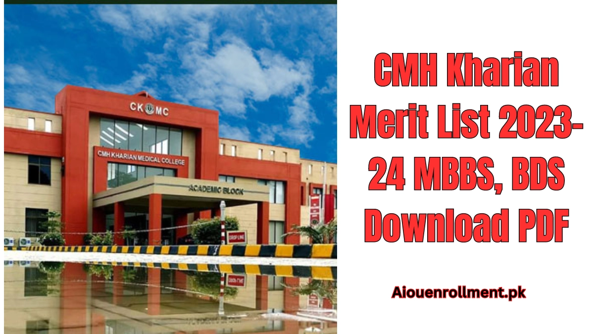 CMH Kharian Merit List 2024 MBBS, BDS Download PDF (February 2024)