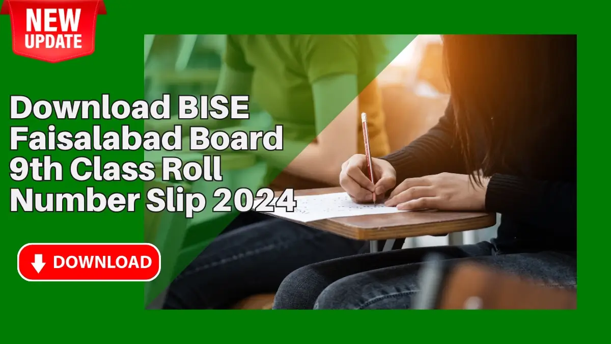 BISE Faisalabad Board 9th Class Roll Number Slip