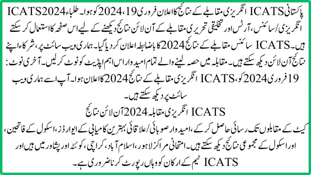 ICATS English Contest Result (March 2024) Announced